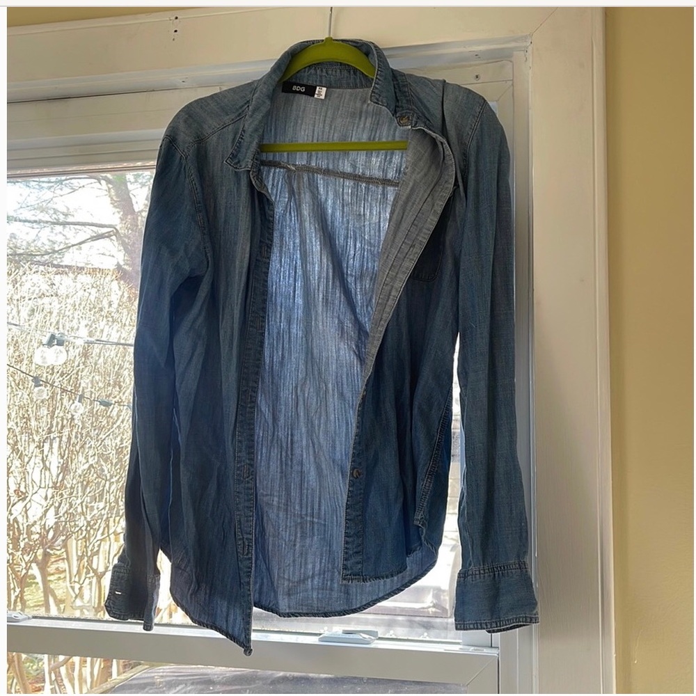 BDG Blue Button Down Shirt with Classic Design